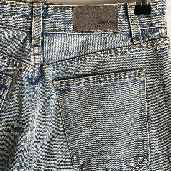 Carmar Trenton Iras Asymmetrical High Cut Out Jean Skirt, size 26 - Picture 4 of 10